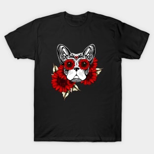 French bulldog, sugar skull, halloween, cool, sugar skull french bulldog T-Shirt